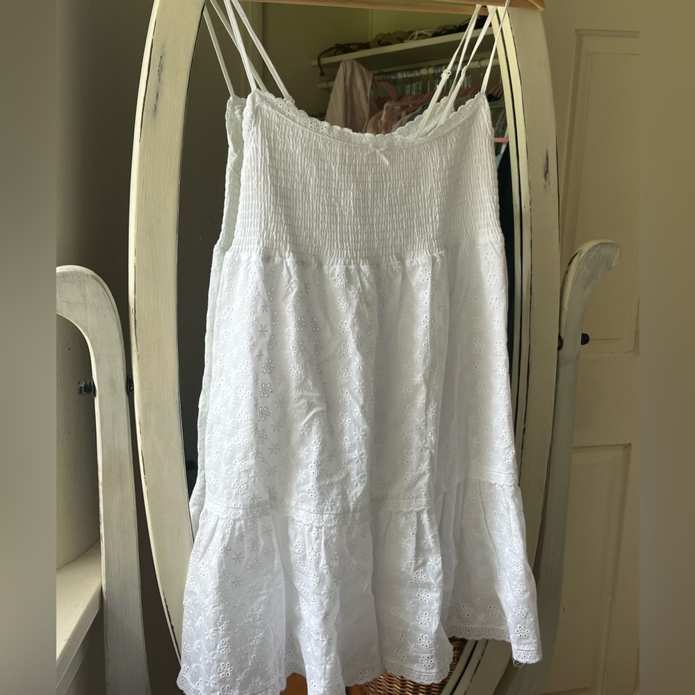 La Hearts White Smocked Dress